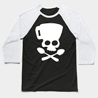 Coffee Skull and Cross Spoons Baseball T-Shirt